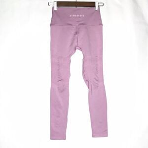 Alphalete Womens Seamless Compression Leggings Size M Lilac Athletic Gym Workout